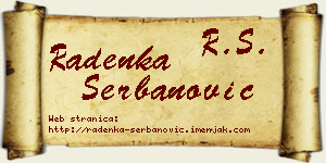 Radenka Šerbanović vizit kartica